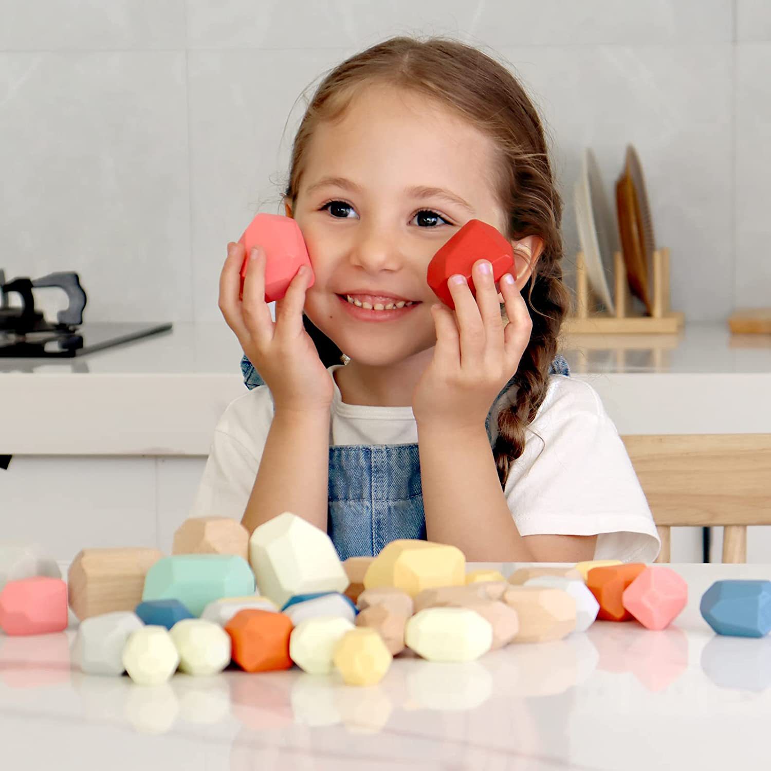 Set jucarii interactive si educative din lemn Montessori, 36 de Piese ...