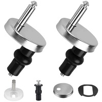 Set 2 fixare pentru colacul de toaleta, Minetgnon®, Otel inoxidabil/Plastic, Universal, Argintiu/Negru