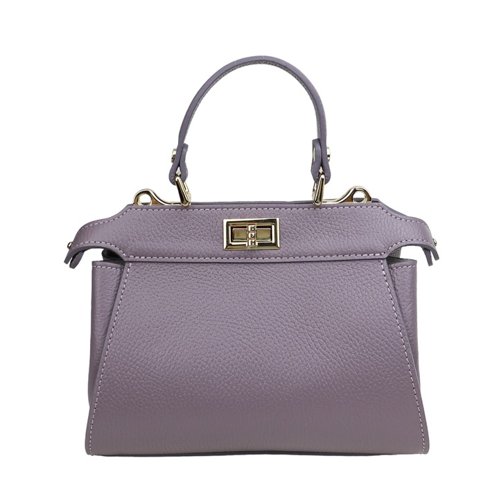 Kézitáska, Moranti, Természetes bőr, Szürke