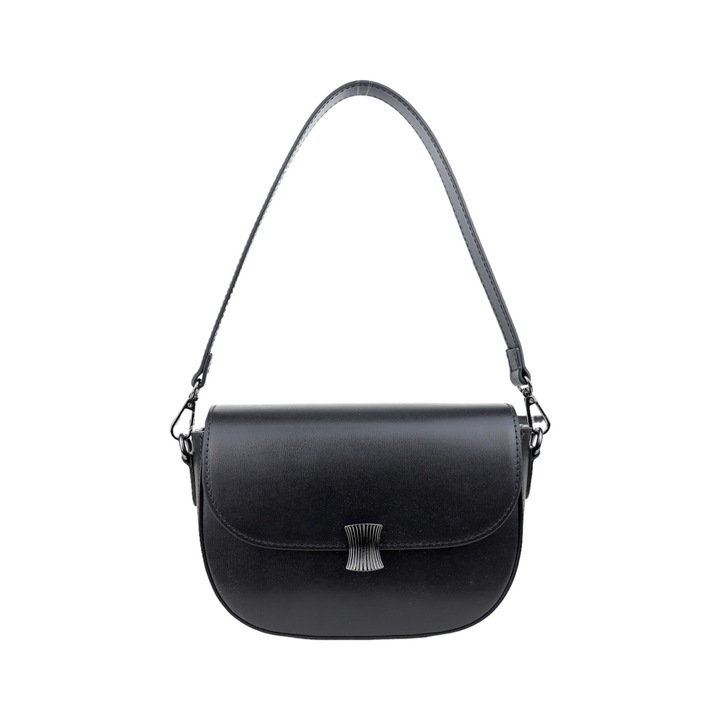 Válltáska, Moranti, Természetes bőr, Fekete