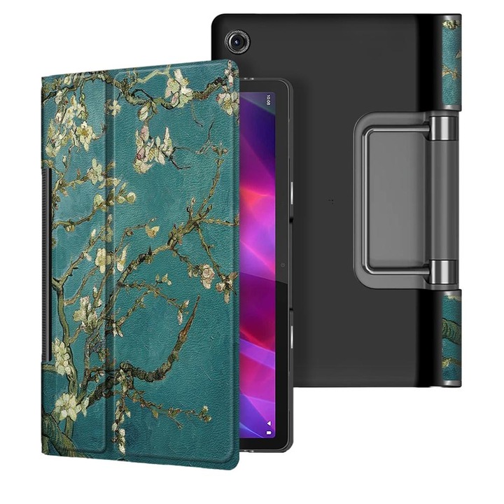 Husa protectie tableta, HUEIROY, Piele ecologica/Microfibra/Policarbonat, Pentru Lenovo Yoga Tab 11, Multicolor
