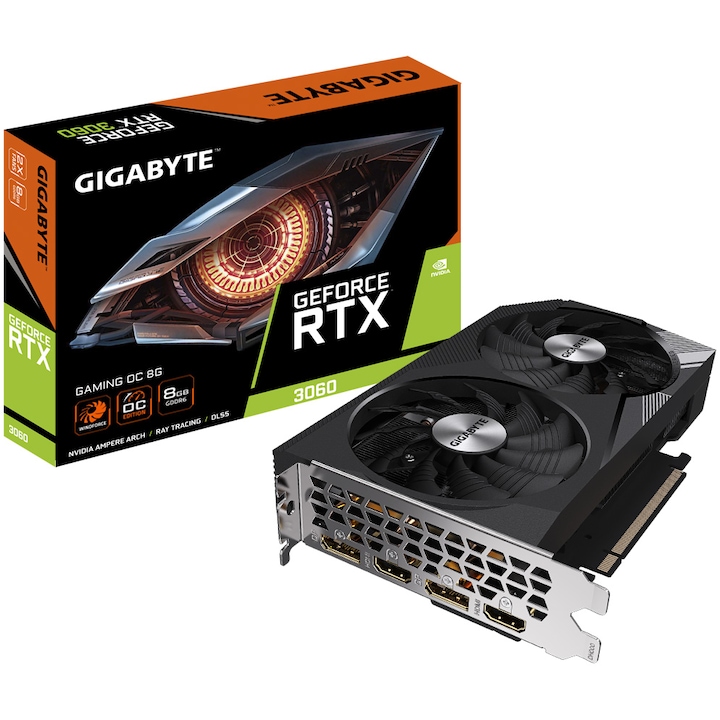 Gigabyte GeForce RTX™ 3060 Gaming OC, 8 GB GDDR6, 128 bites videókártya (rev 2.0)