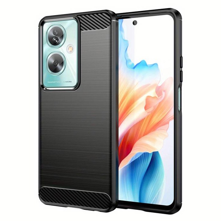 Кейс за Oppo A79 5G - Techsuit Carbon Silicone - Черен