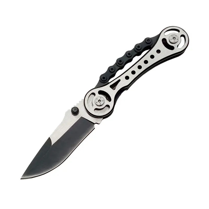 Briceag Chain, Camping si Drumetie, Otel 7Cr13Mov, Maner Lant Otel, 16 cm, Blades®