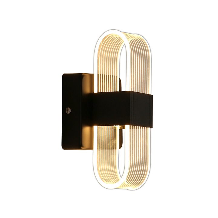 LED алпик Toollight, Вътрешен, Регулируем, 12w, 20x10x9cм, Креативен и романтичен модерен акрилен дизайн, 3000K-6000K, Черен