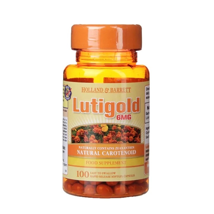 Étrend-kiegészítő, HOLLAND & BARRETT, Lutigold, 6 mg, 100 kapszula