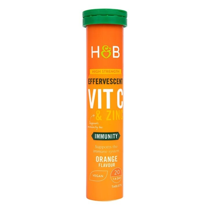 Vitamina C, HOLLAND & BARRETT, Portocala, Efervescenta, 20 tablete ...