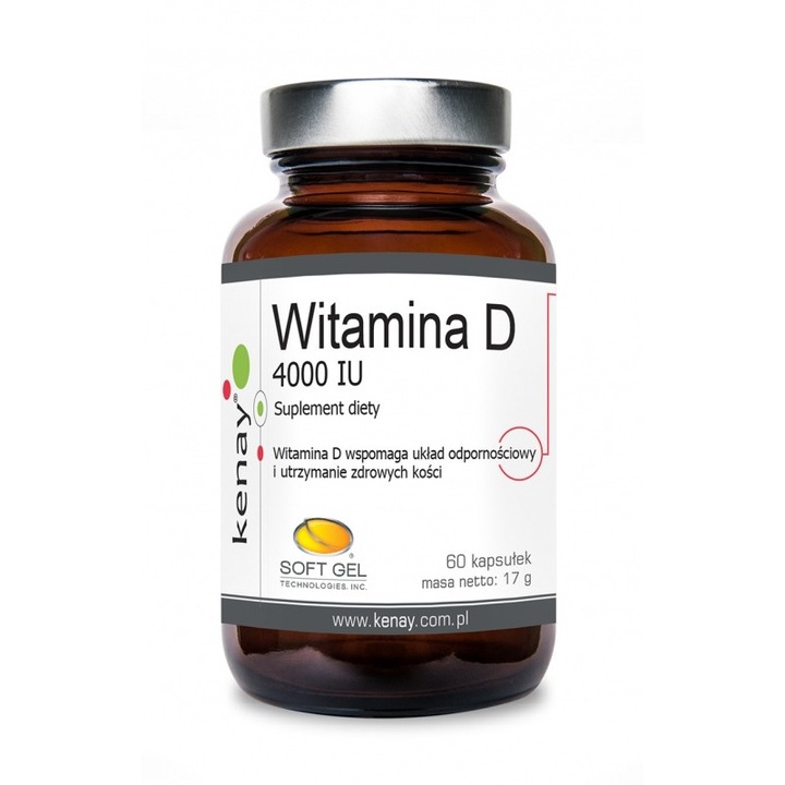 Vitamina D3, Kenay, 4000 UI, 60 capsule