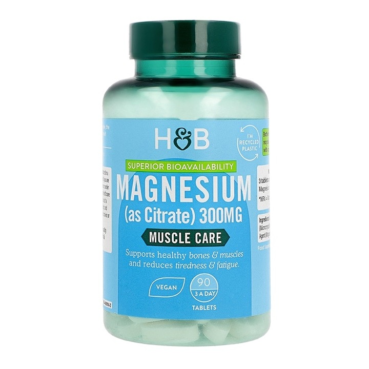 Magneziu, HOLLAND & BARRETT, Citrat de magneziu, 100 mg, 90 tablete