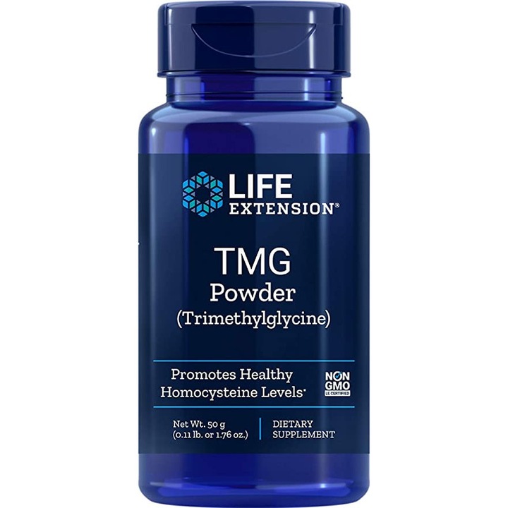 Étrend-kiegészítő TMG Trimetilglicin, Life Extension, 50 g