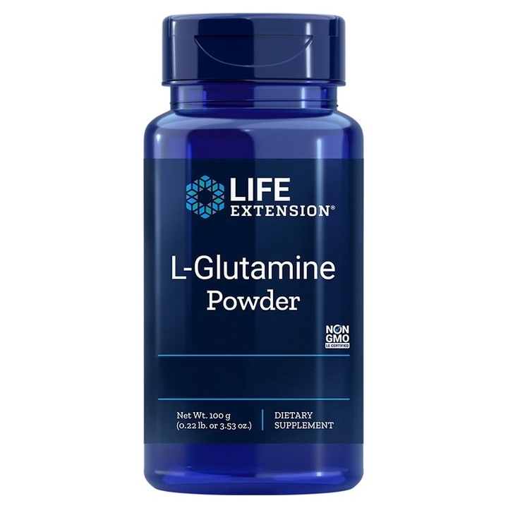 Supliment alimentar L-Glutamine Pudra, Life Extension, 100 g