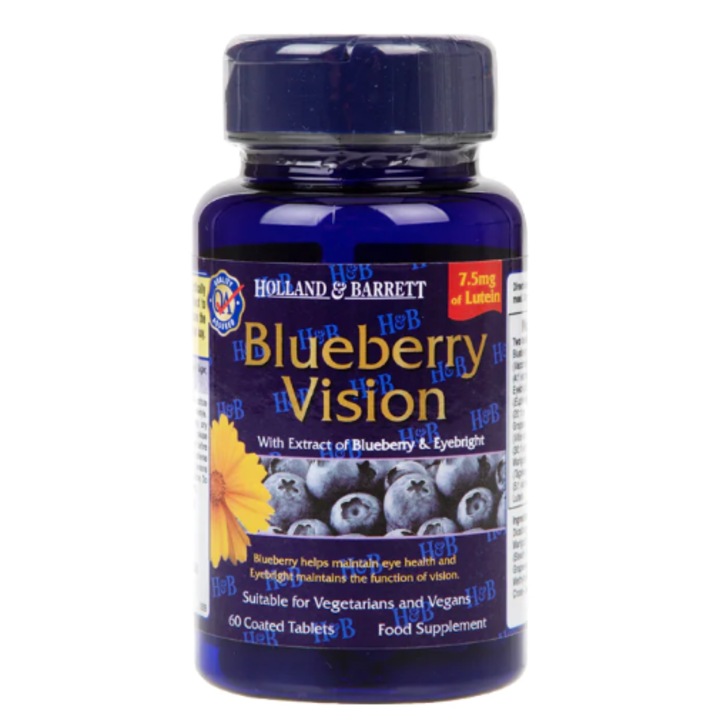 Holland & Barrett Blueberry Vision étrend-kiegészítő, 60 tabletta