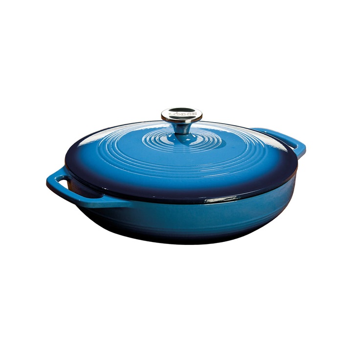 Oala din fonta emailata, Lodge, Albastru, 3.5L