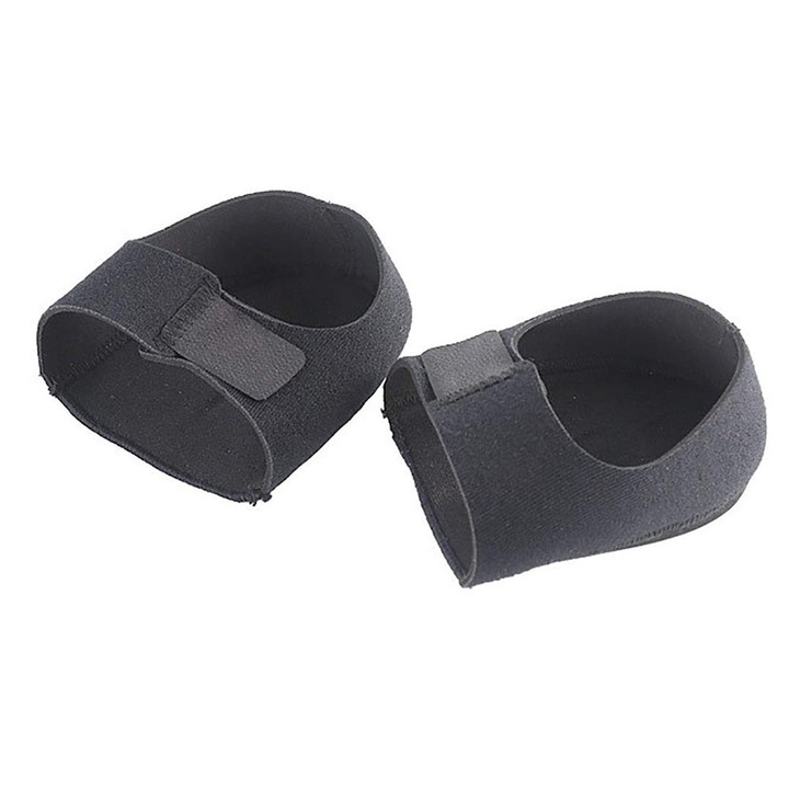 Set 2 orteze pentru calcai, Panza/Cauciuc, Negru, L