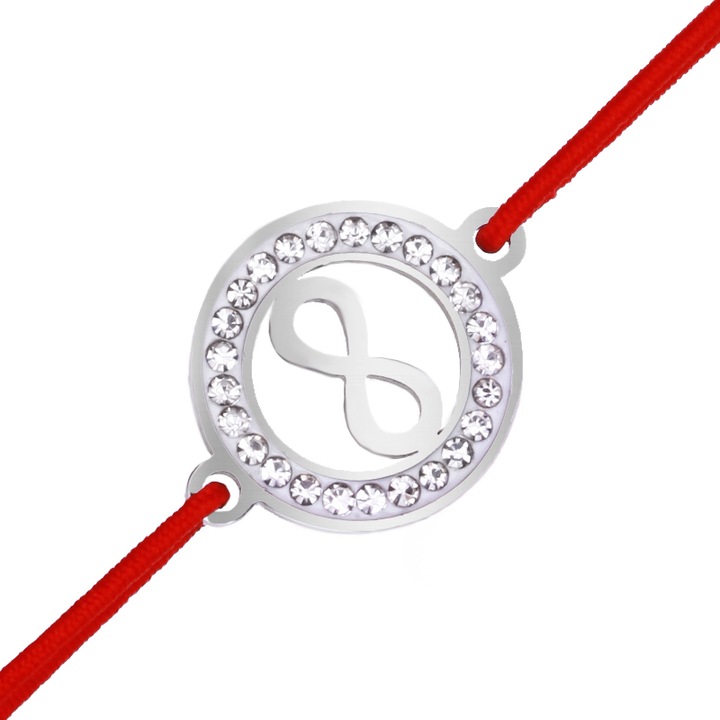 Martisor Bratara Inox Argintiu Cerc Stralucitor Infinit