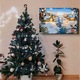 Set pictura pe numere Satuc iarna 4012, panza bumbac pe rama lemn, 40x50 cm, tablou cu schita, 3 pensule si vopsea acrilica