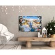 Set pictura pe numere Satuc iarna 4012, panza bumbac pe rama lemn, 40x50 cm, tablou cu schita, 3 pensule si vopsea acrilica