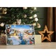 Set pictura pe numere Satuc iarna 4012, panza bumbac pe rama lemn, 40x50 cm, tablou cu schita, 3 pensule si vopsea acrilica