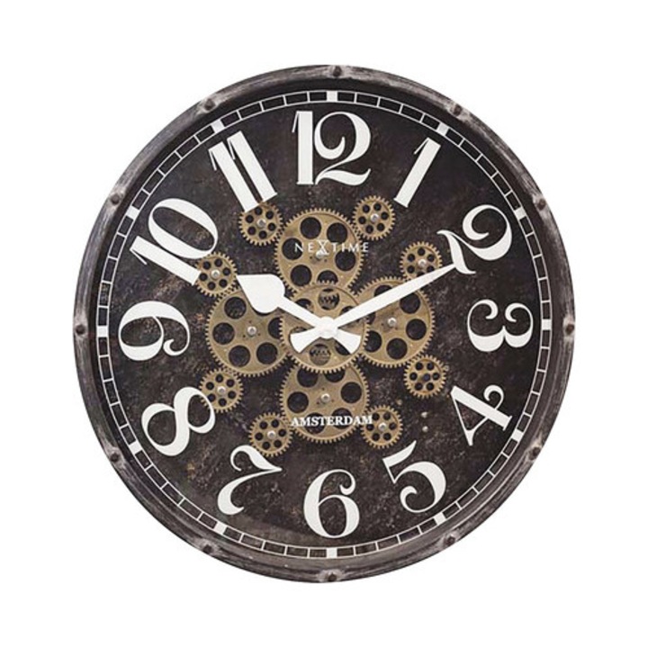 Ceas Perete Nextime Henry Negru Ø 50 Cm