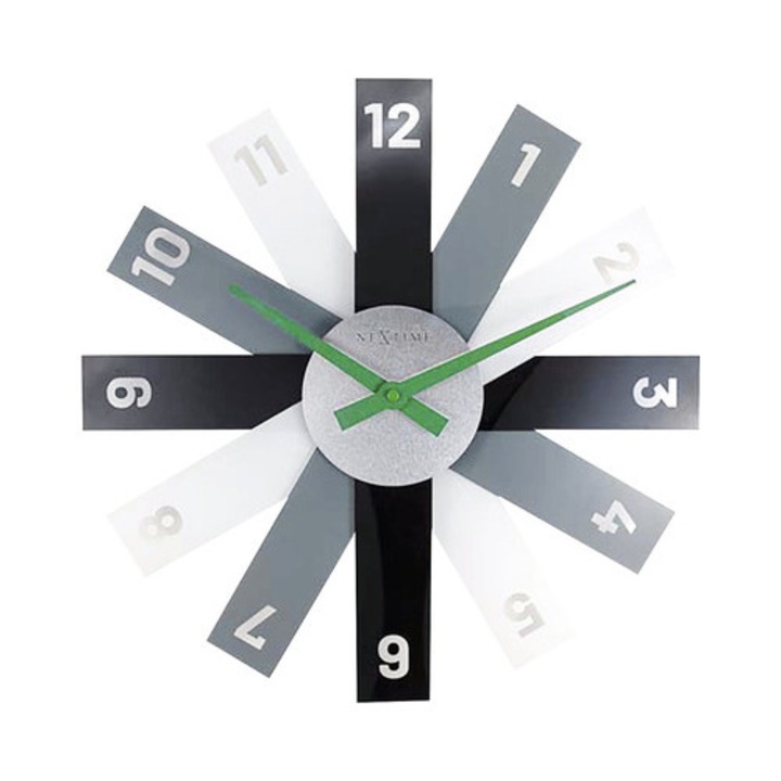 Falióra Nextime Plexi fehér/fekete Ø 40 cm