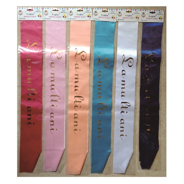 Комплект от 6 бр. панделка, различни цветове, 160×10 см