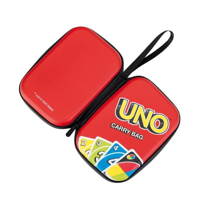 Husa de calatorie pentru carduri, Klein, Etui pentru jocul UNO, Husa Rigida pentru Carti de Joc, Durabila si Rezistenta la Deteriorari, Inchidere Practica, Idee Ideala de Cadou pentru Jucatori, Fara Carduri Incluse, Rosu