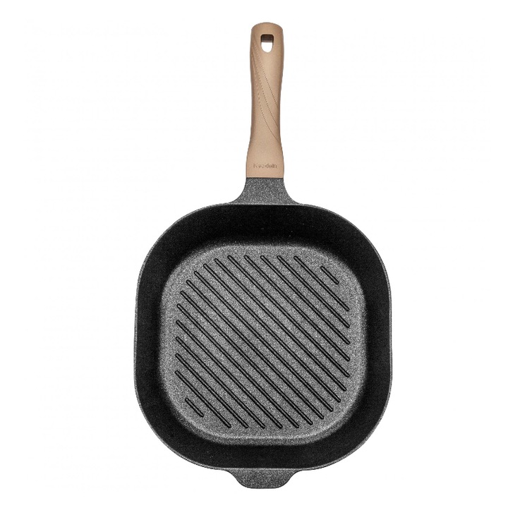 Grill Neoklein GR30, 30 cm, aluminiu turnat, invelis anti-aderent, Negru