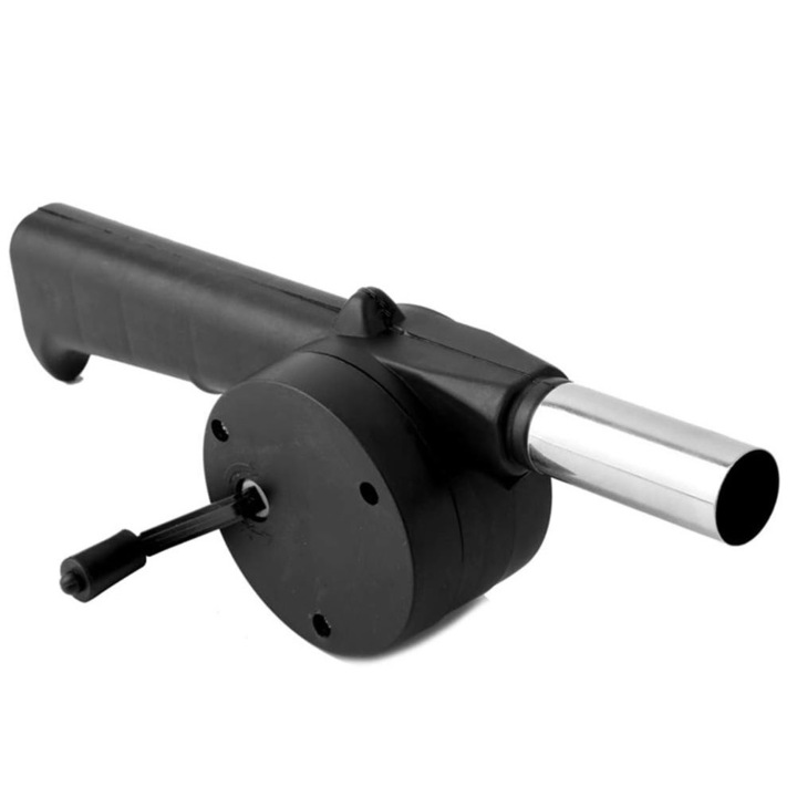 Вентилатор за барбекю, открито, къмпинг, готвене, скари на дървени въглища, аксесоари за печка (A), метал и пластмаса, JENUOS®, черен