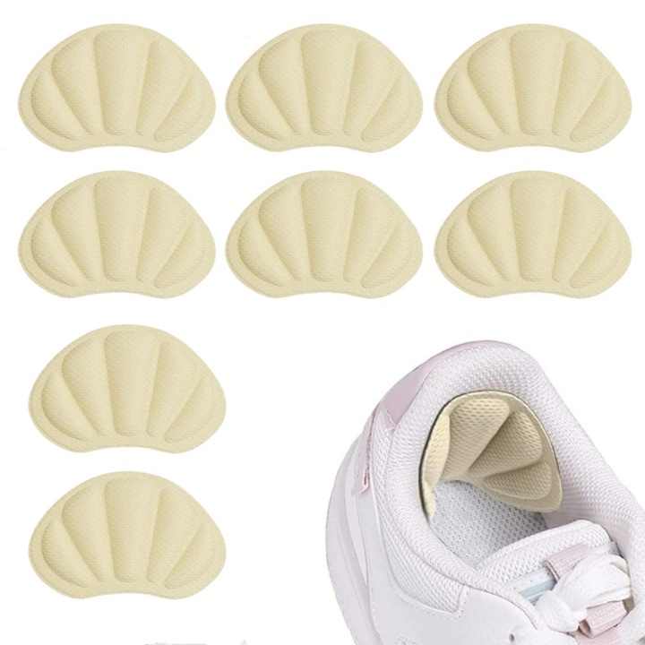 Set 4 perechi branturi pantofi, BOMSTOM, marime universala, anti-alunecare, grosime 7mm, bej