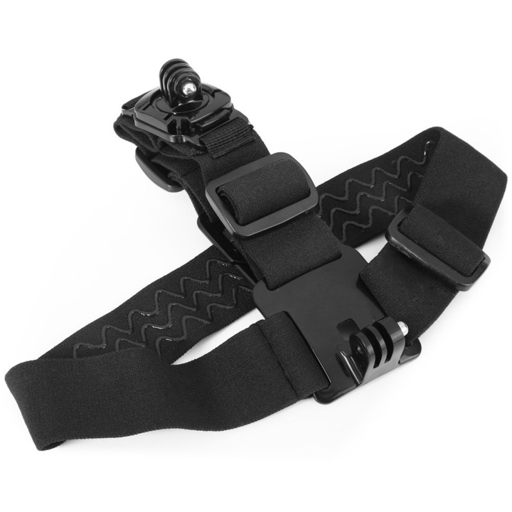 Headstrap 360-градусова система за монтиране на глава за монтиране на 2 камери/устройства, съвместими със спортни видеокамери GoPro Hero 1 2 3 + 4 5 6 7 8 9 10 11 12 Session Mini Max Fusion, insta360 One X Go, SJcam, DJI Action, Universal