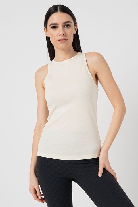 Nike, Топ Essential с памук, Бледожълт, L