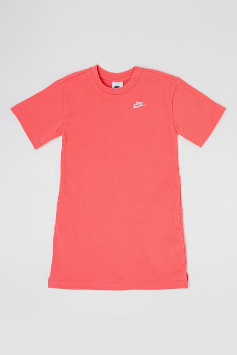 Nike, Рокля тип тениска с лого, Корал