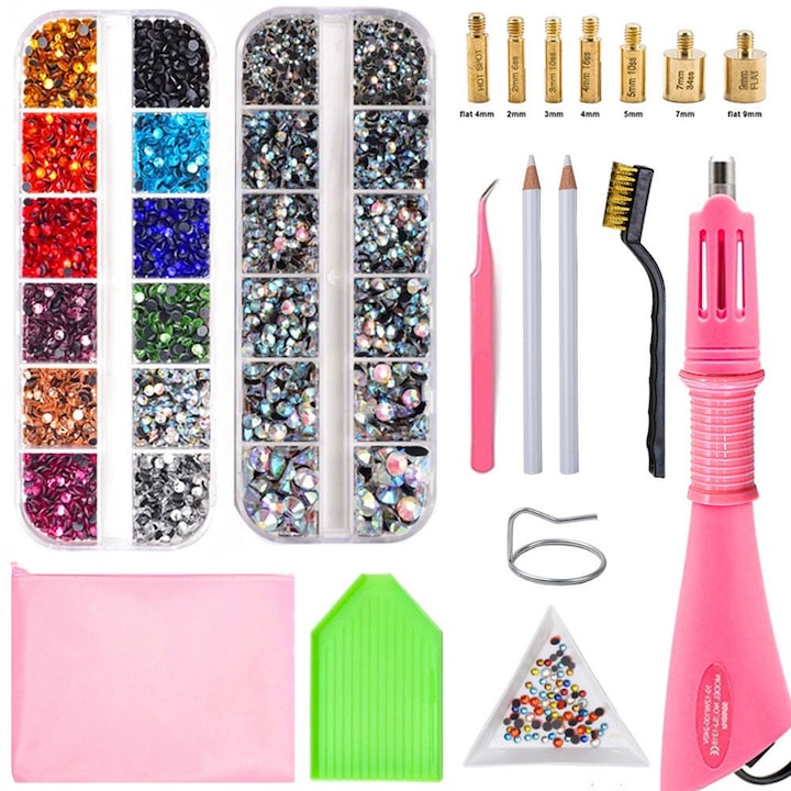 Set organizator si accesorii pentru pictura cu diamante, oein, pentru Imbracaminte Tesaturi Artizanat, Transparent