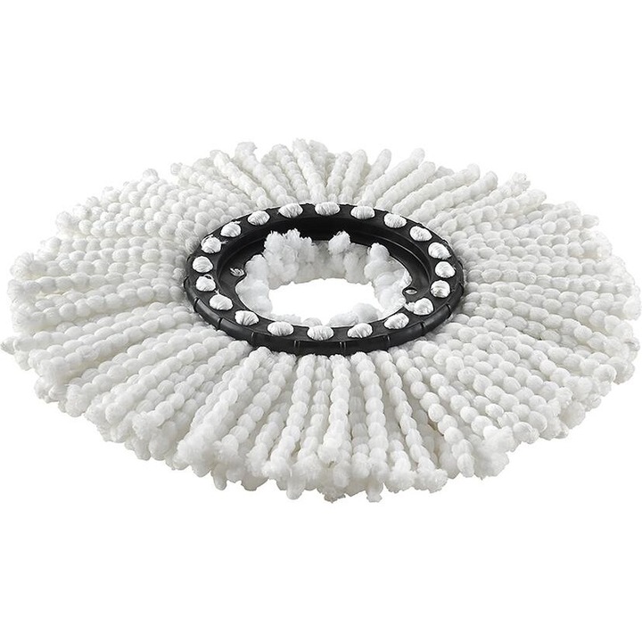 Set 5 rezerve mop rotativ, 16 cm, Microfibra, Alb