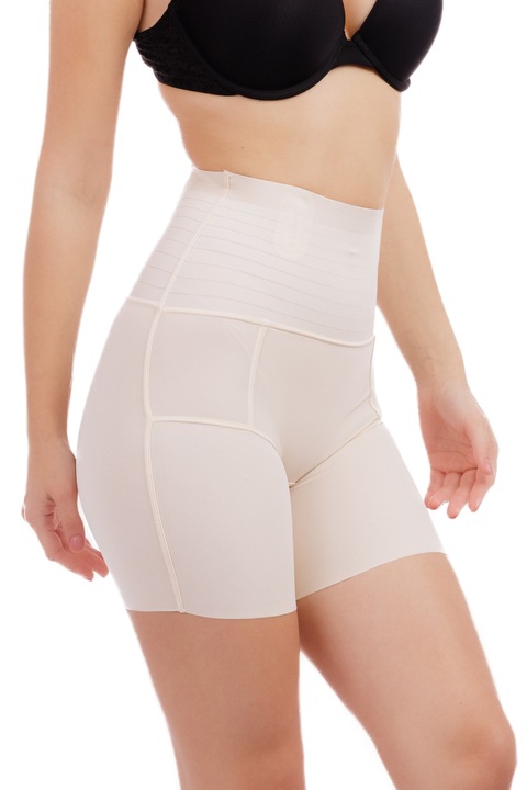 Lenjerie modelatoare tip burtiera, cu pantalon scurt, 4 tije pentru sustinere, cusaturi fine, zenifique,, Nude
