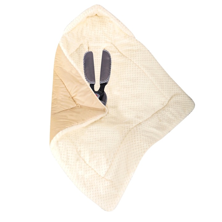 Autósülés takaró, UVIE, téli ekrü, 80 x 80 cm