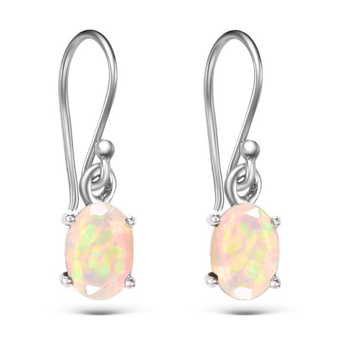 Cercei argint lungi opal etiopian fatetat oval