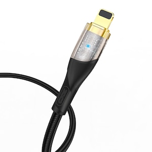 Cablu de date NB-Q223A, Compatibil cu iPhone, Type-C-Lightning, Lungime 1m, 27W, Negru
