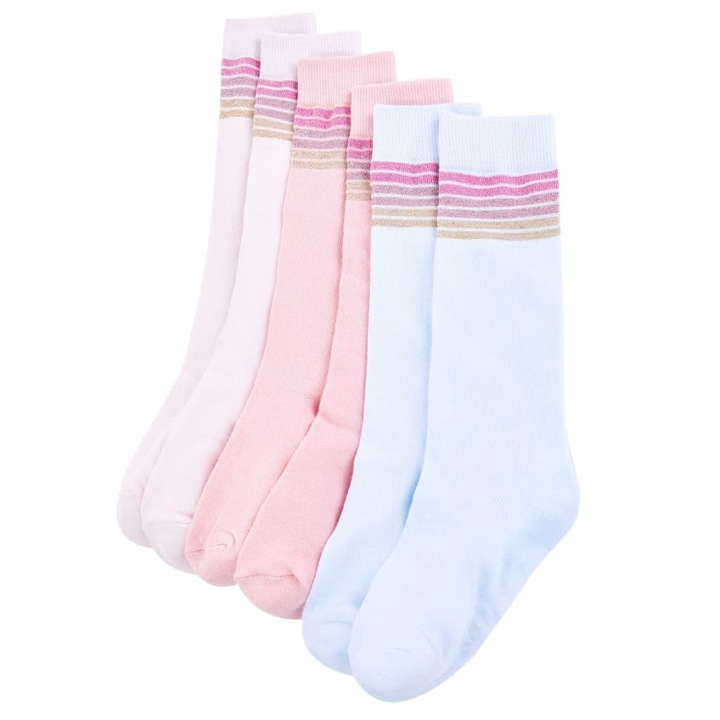 Детски чорапи 5 чифта vidaXL, EU 26-29, 0.1 kg, с лъскави райета