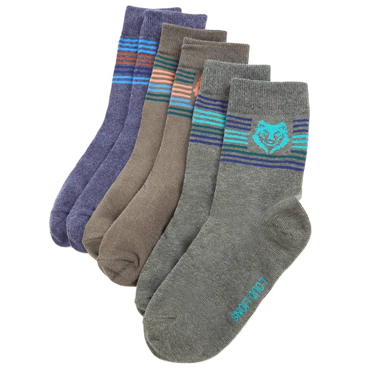 Детски чорапи 5 чифта vidaXL, EU 26-29, 0.15 kg, с цветни райета