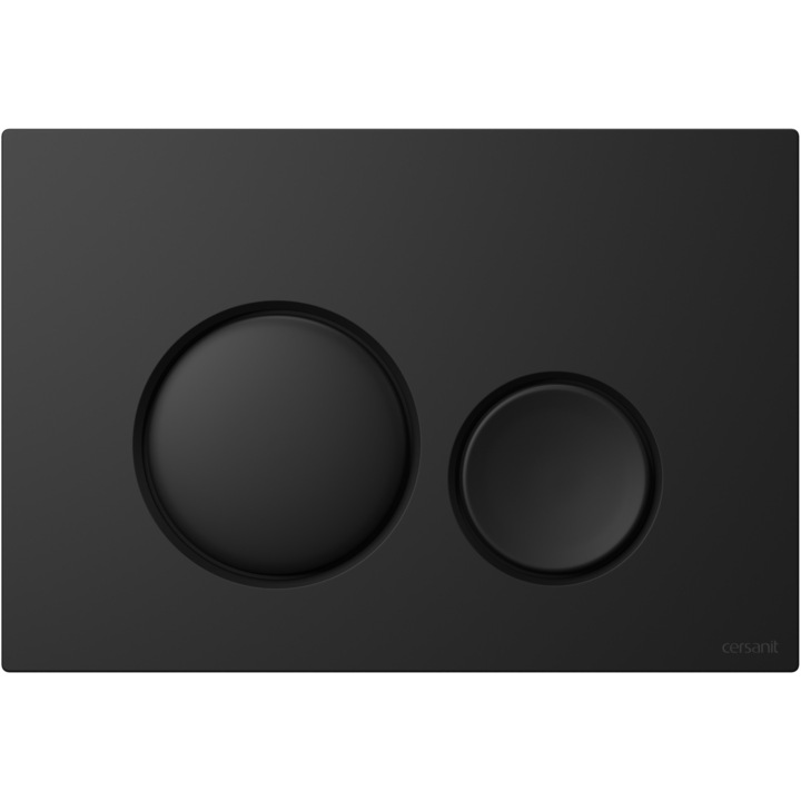 Clapeta actionare rezervor WC incastrat Cersanit Button Luna, pentru sistemele incastrate Aqua si System (K97-524; K97-526; K97-525), compatibil cu Fresh System, Black Matt