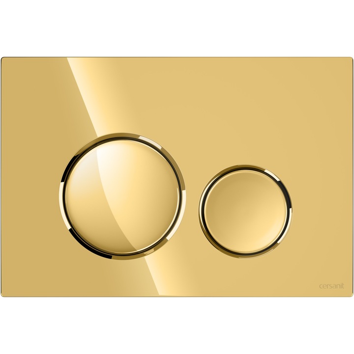 Clapeta actionare rezervor WC incastrat Cersanit Button Luna, pentru sistemele incastrate Aqua si System (K97-524; K97-526; K97-525), compatibil cu Fresh System, Gold Gloss