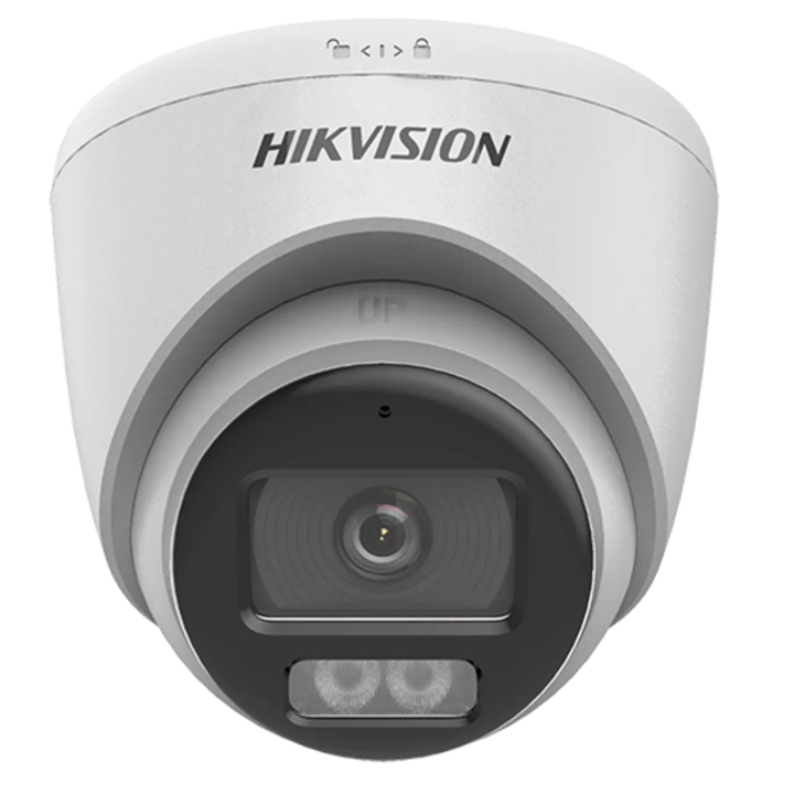 ColorVu, Dual Light - Камера аналогова 2MP, леща 2.8mm, IR 40m, WL 40m, TVI/AHD/CVI/CVBS, Mic., IP67 - HIKVISION DS-2CE72DF0T-LFS-2.8mm