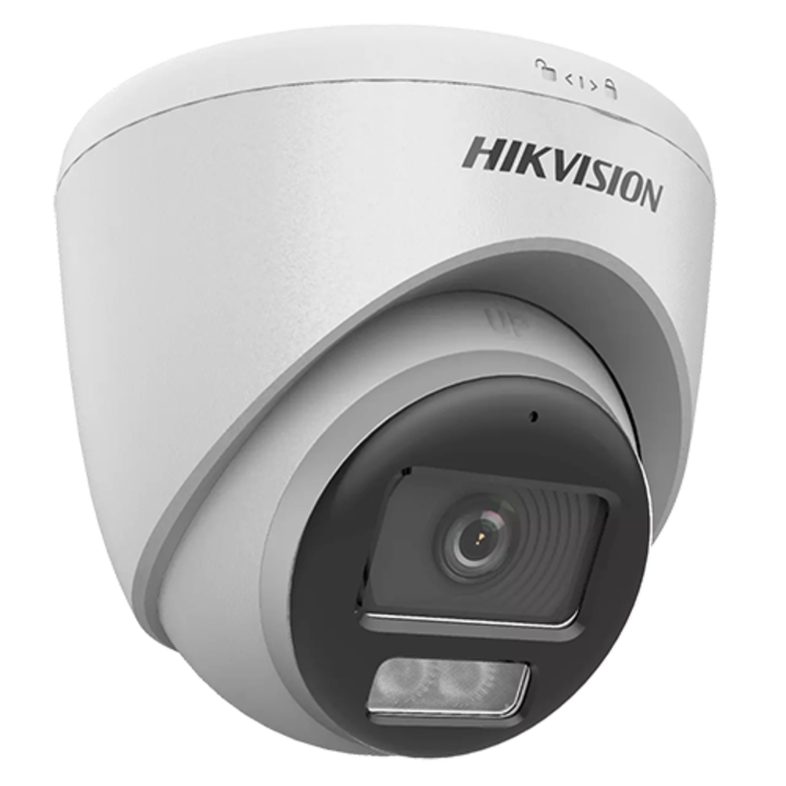 ColorVu, Dual Light - Камера аналогова 2MP, леща 2.8mm, IR 40m, WL 40m, TVI/AHD/CVI/CVBS, Mic., IP67 - HIKVISION DS-2CE72DF0T-LFS-2.8mm