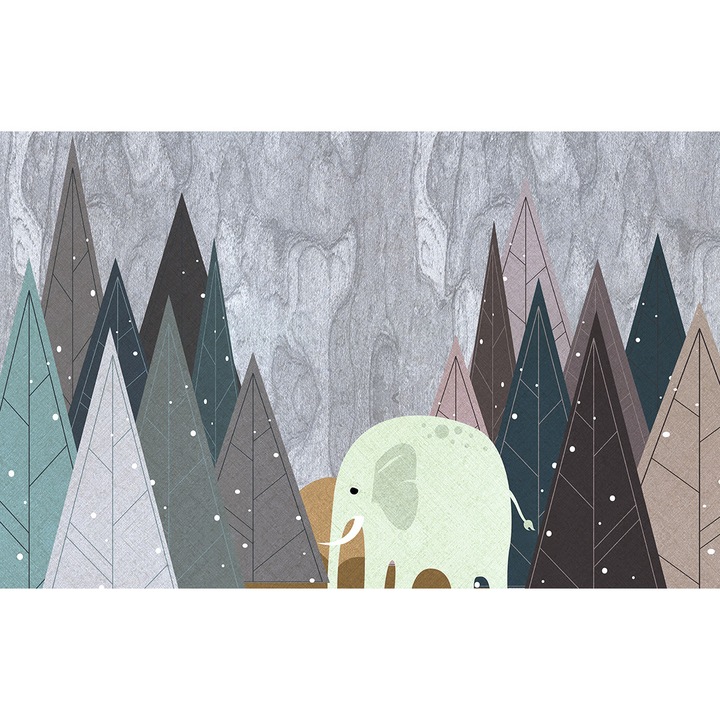 Tapéta, PoStar, bélés, 380x254 cm, elefánt, #F166, tarka