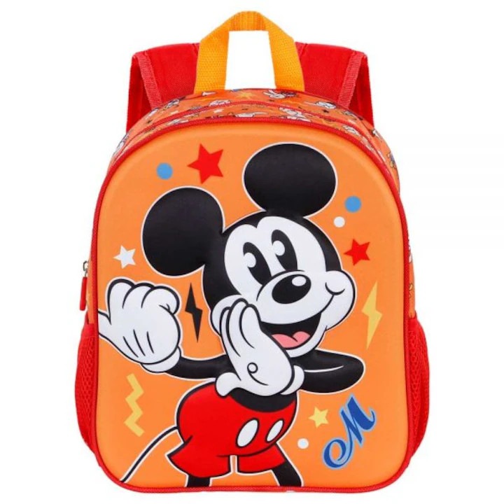 Ghiozdan scoala, Nerd Hunters, Mickey Mouse Whisper 3D, Cordura, Spatios, Compartimente multiple, Buzunar pentru laptop, Rezistent la apa, Zip, Multicolor