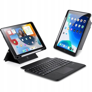 Husa cu tastatura pentru tableta, DuxDucis, Pentru iPad 9/8/7 10.2/iPad Pro 10.5 2017/iPad Air 3, Negru