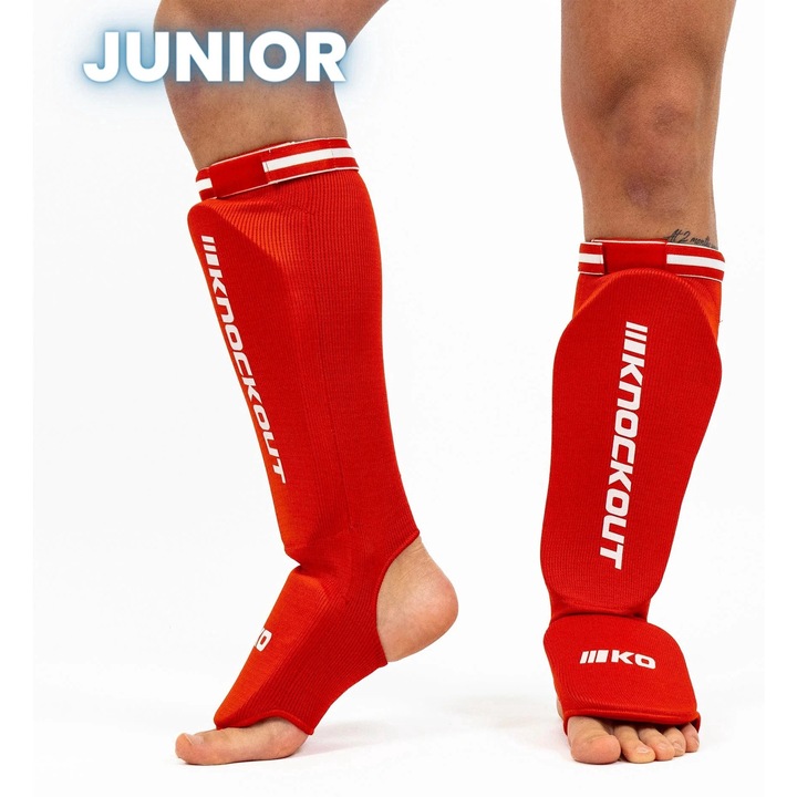 Tibiere Kickbox Knockout Ciorap Copii XXS / Rosu