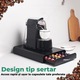 Suport 50 capsule de cafea, Bukate, 41x26.5x7.3, Compatibil cu Nespresso, Tchibo, etc, Negru, Metal