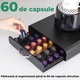 Suport 60 capsule de cafea, Bukate, 39x26.5x6.5, Design Tip Sertar, Compatibil cu Nespresso, Tchibo, Negru, Metal